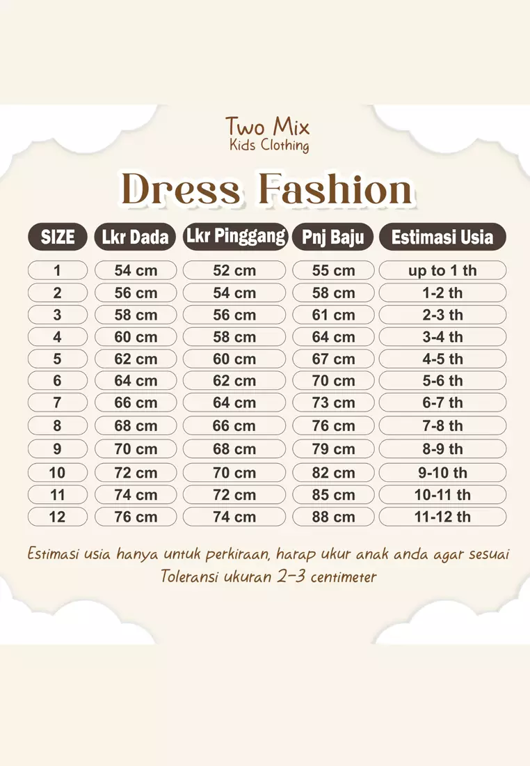 Two Mix - Baju Dress Anak Perempuan Lebaran 2024 1-12 Tahun Y890 Gold