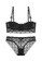 ZITIQUE black Women's Latest French Style Sexy Demi-cup Under-wired Push Up Thin Pad Lace-trimmed Lingerie Set (Bra And Underwear) - Black C5CC3US6232172GS_1