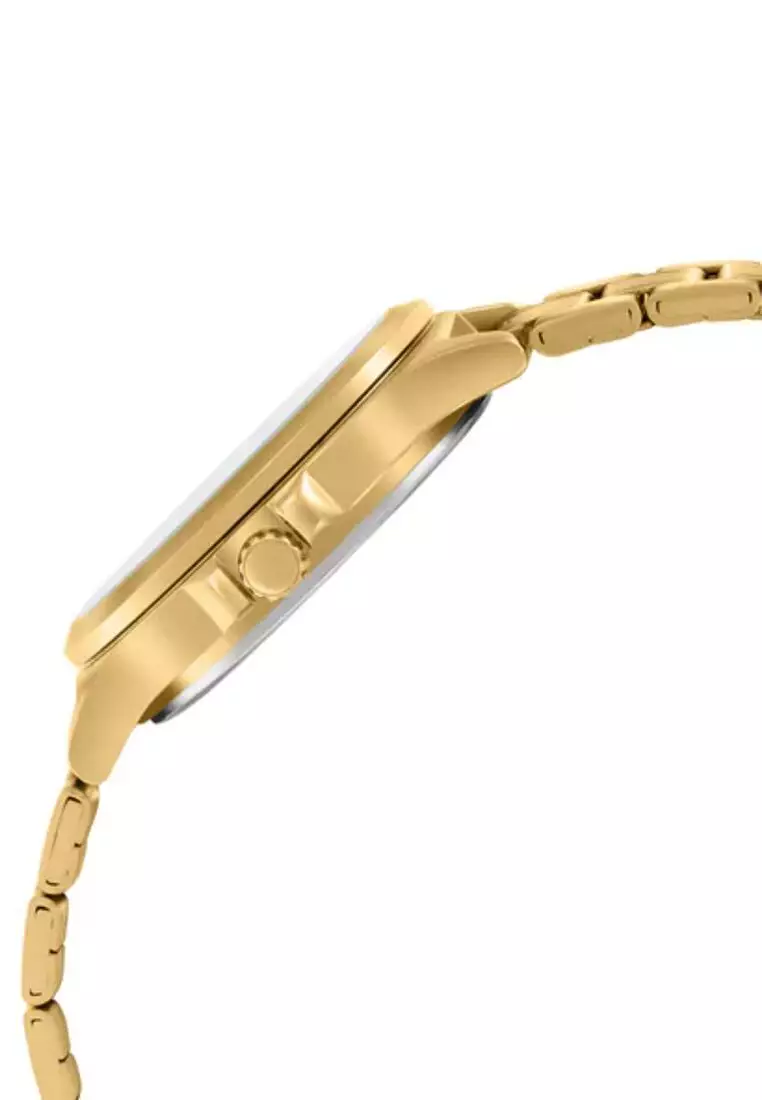 Men Analog Watch MTP-V300G-7A Gold Stainless Steel Strap