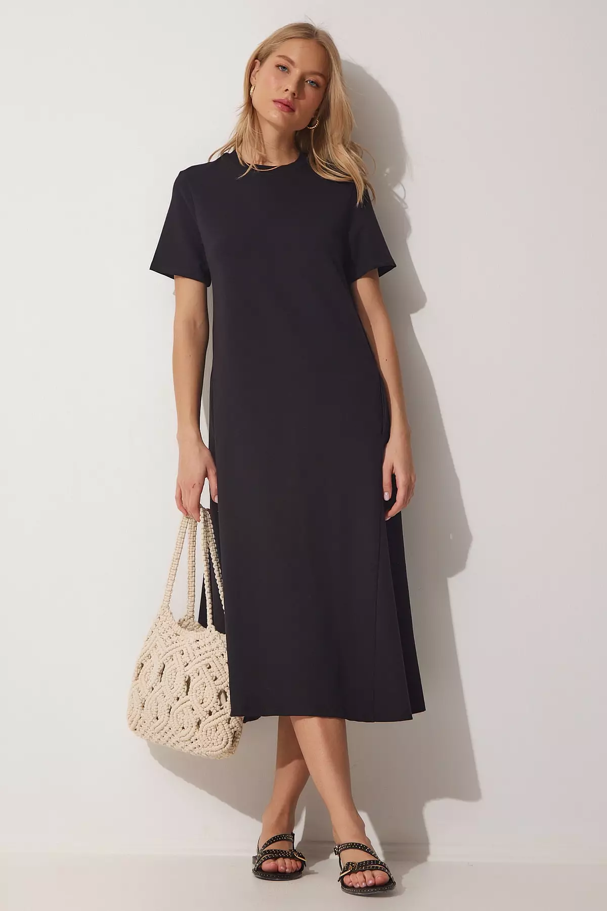 Casual midi dresses with sleeves sale