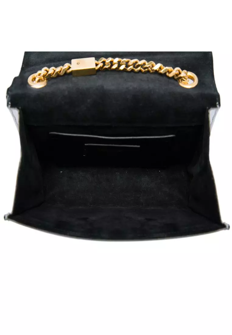 Pre-Loved Saint Laurent Small Metallic Calfskin Monogram Kate Tassel Crossbody