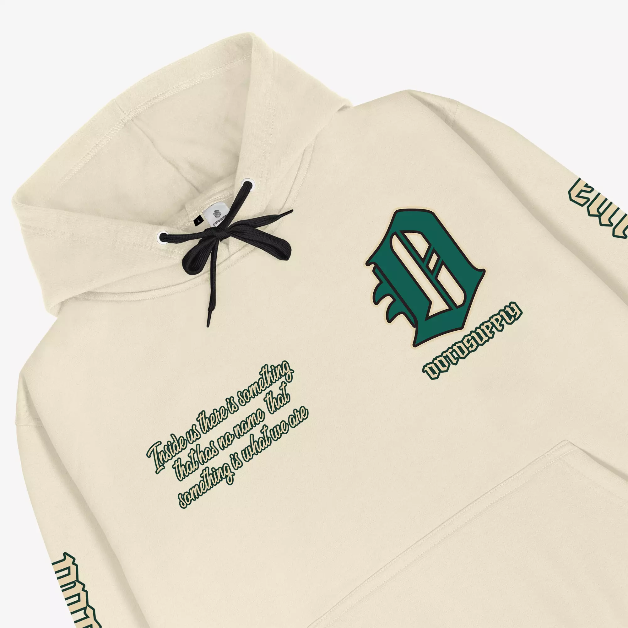 OOTDSUPPLY - Pullover Hoodie Oxide Cream & Dark Army | Pria & Wanita HD072