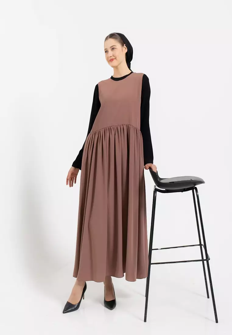 Sabrine Overall Dress Brown