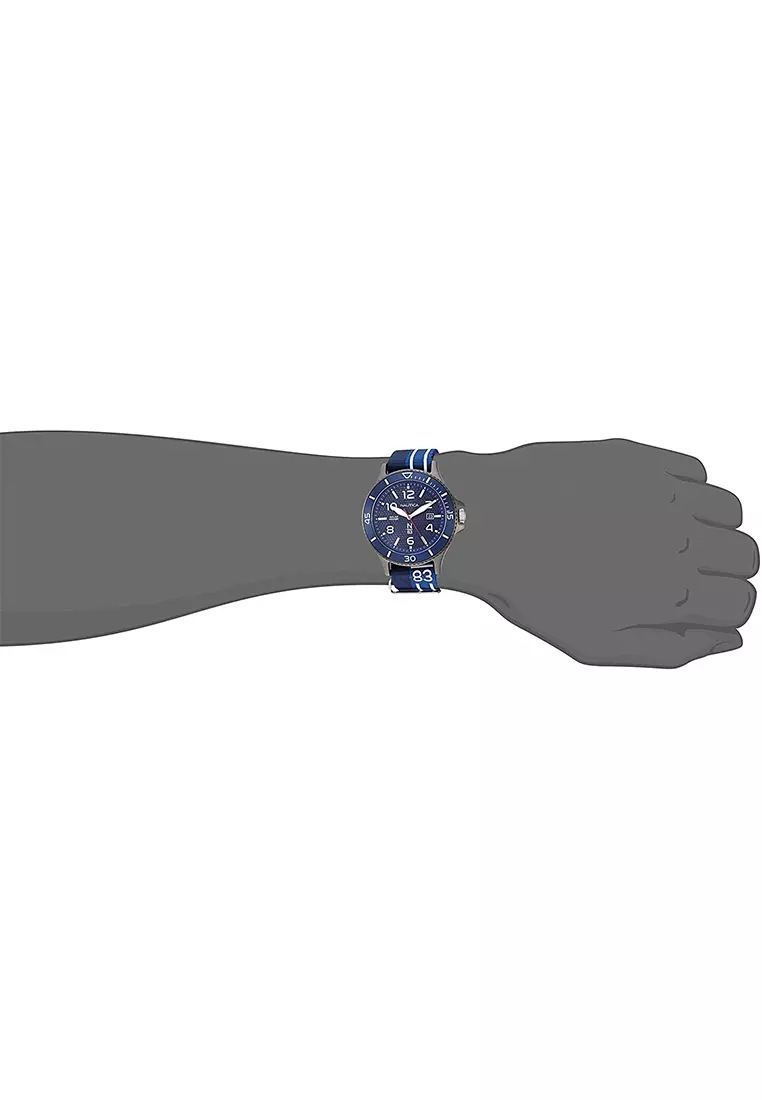Nautica - Jam Tangan Pria - Black - Blue Canvas Strap - NAPCBS903