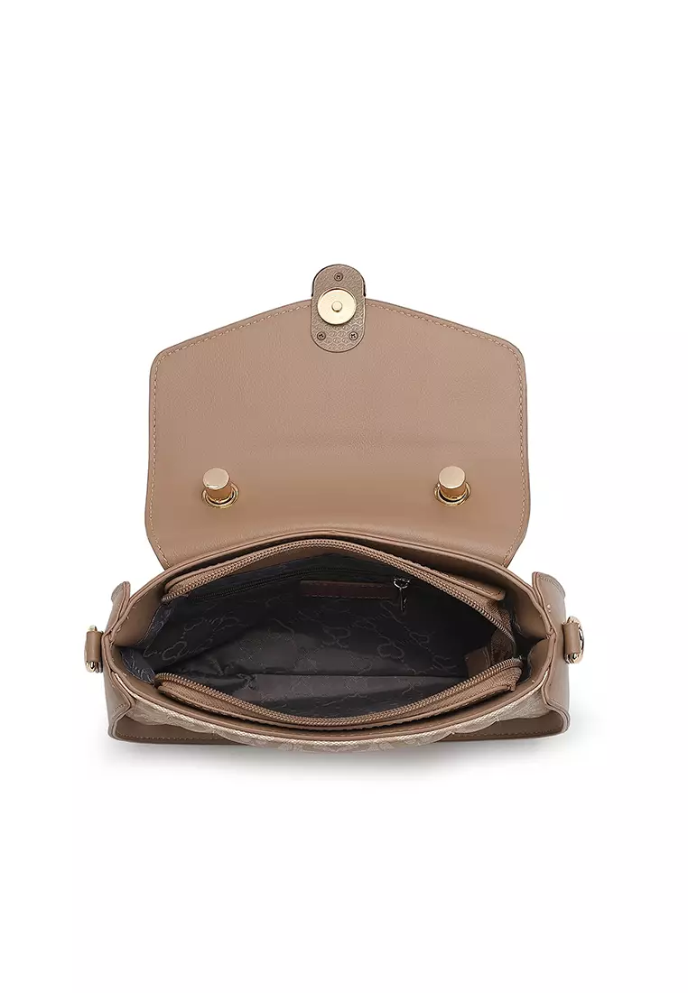 Women's Top Handle Bag / Sling Bag / Crossbody Bag / Shoulder Bag (Tas Tangan Wanita / Tas Selempang Wanita / Tas Bahu Wanita) - Cokelat