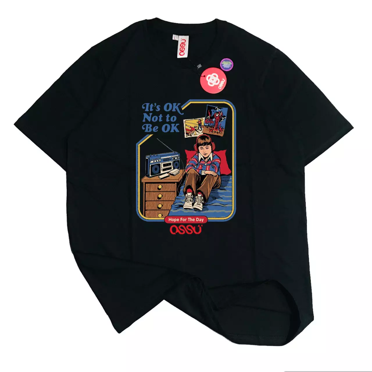 It's Ok Not To Be Ok Printed Black Tshirt