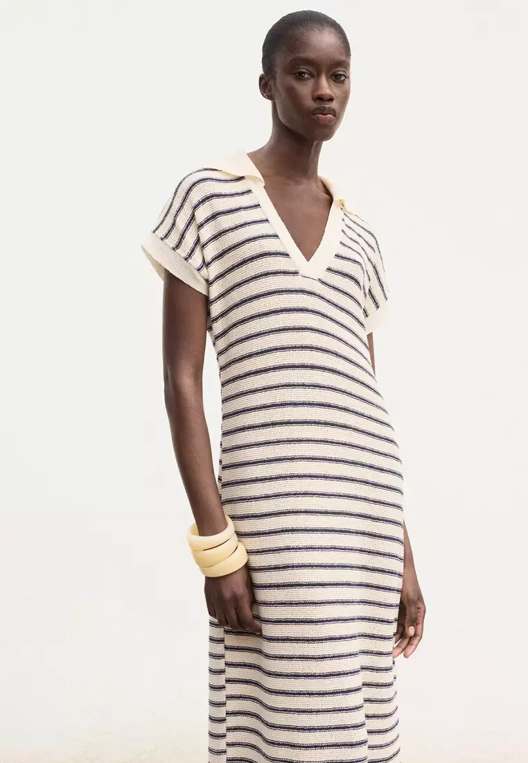 Long Striped Knitted Dress