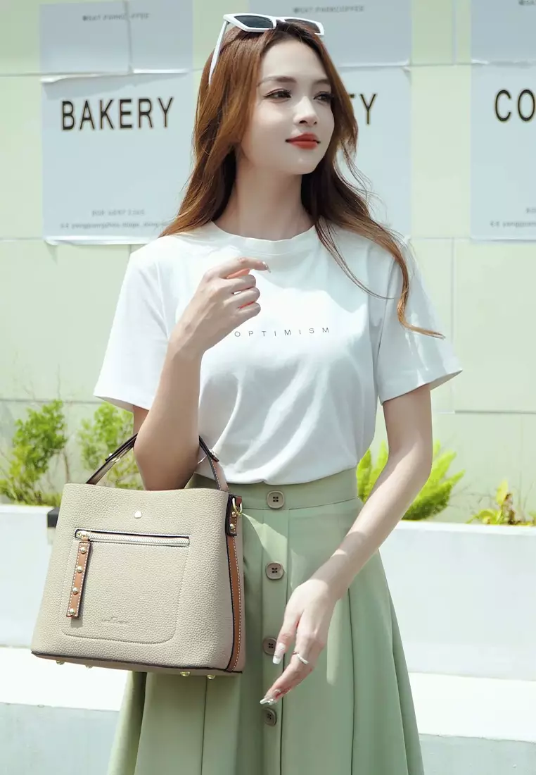 Women's Top Handle Bag / Sling Bag / Crossbody Bag - Khaki