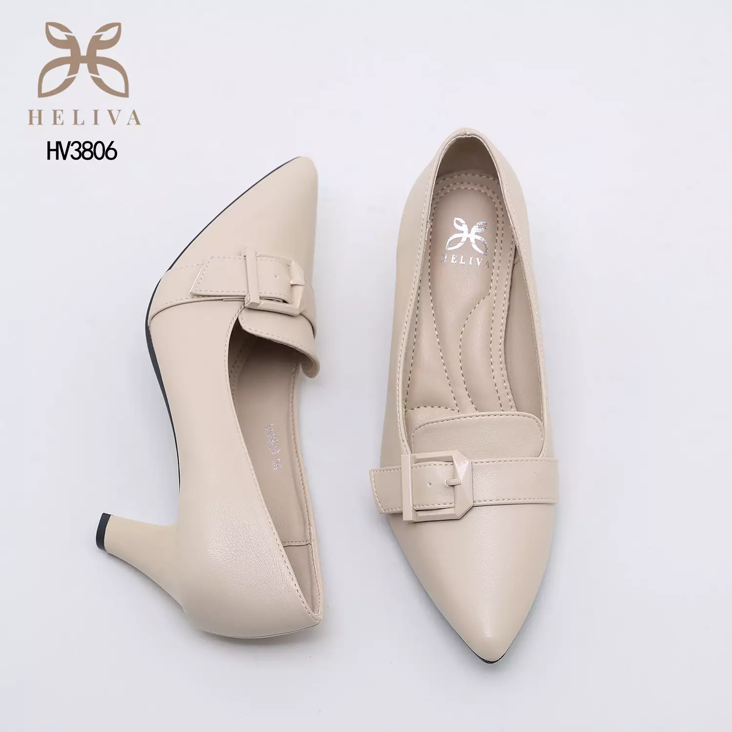 Heliva Maya Mid Heels Office Lady Pointed Shoes