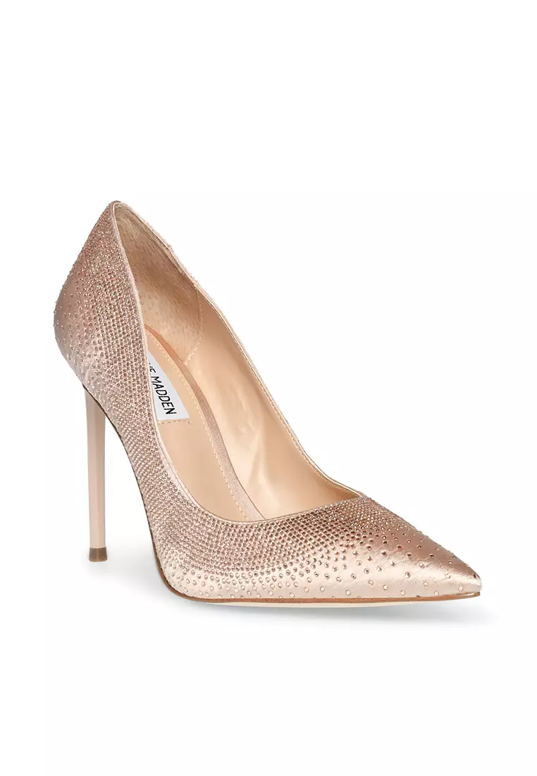 Buy Steve Madden VALOROUS NUDE SATIN HEELS Online | ZALORA Malaysia