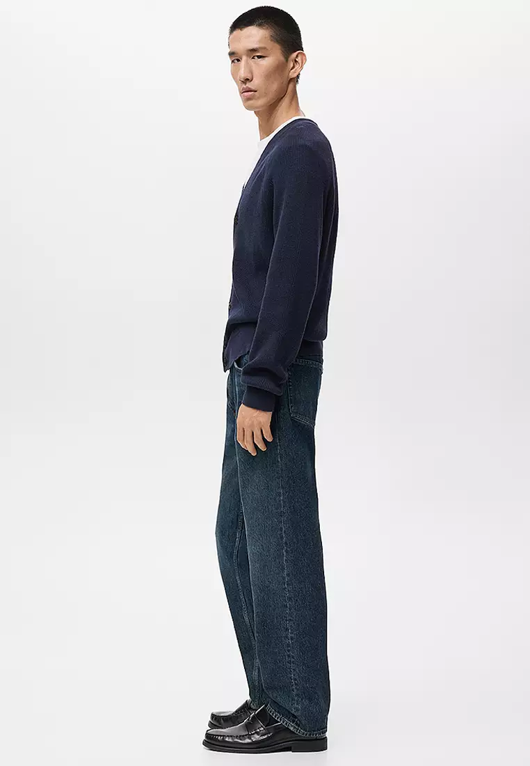 Ribbed Knitted Cardigan With Buttons