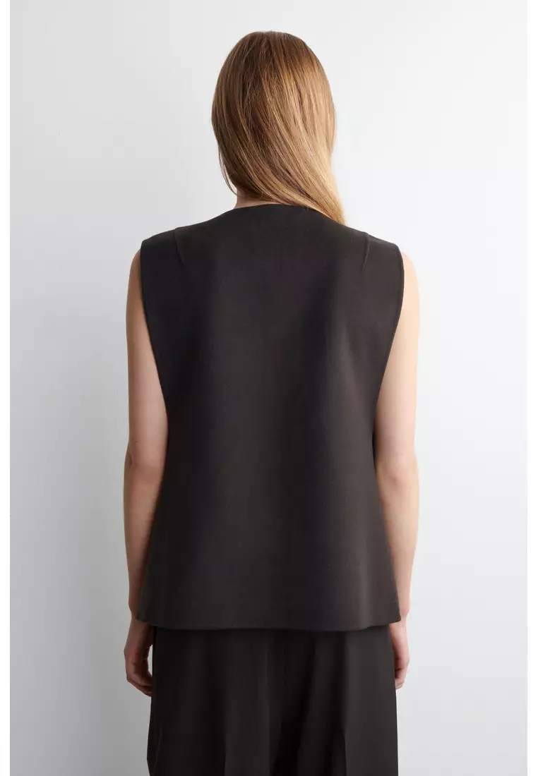 DOUBLE-FACED WOOL HYBRID VEST