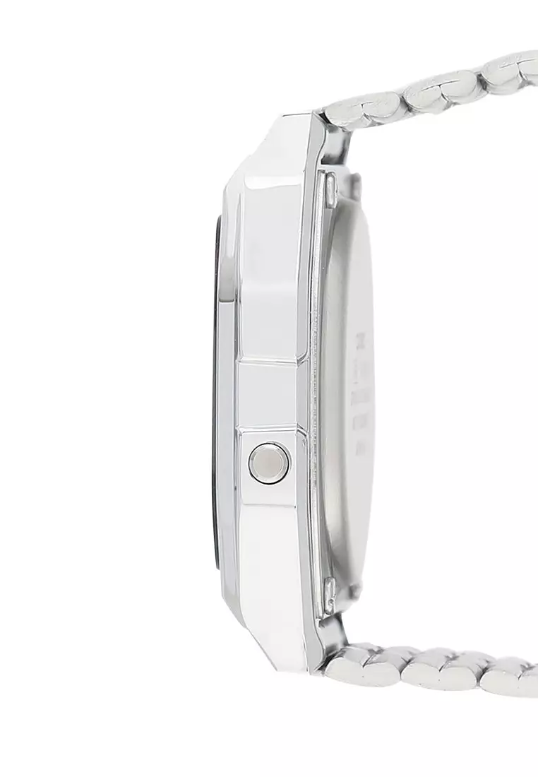 Casio Jam Tangan - Silver Black - Stainless Steel - A159W-N1DF