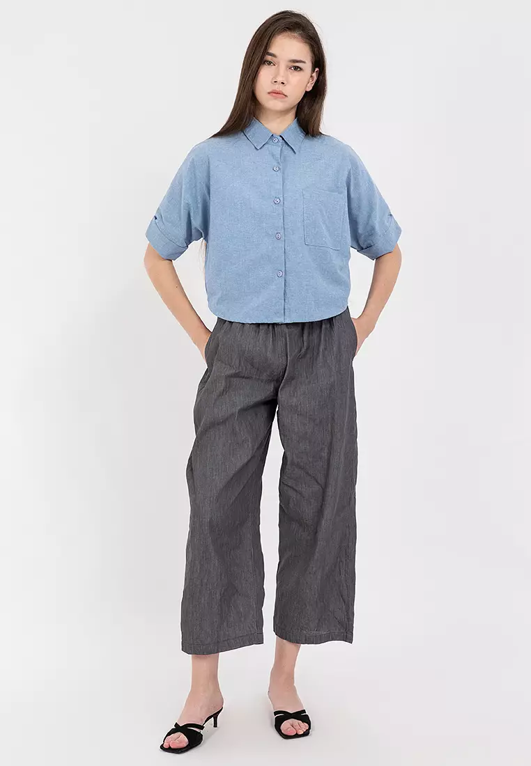 Cassandra Crop Polo Top