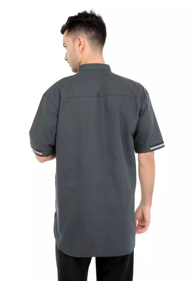 Baju Koko Gamis Muslim Pria Syakil - Hitam