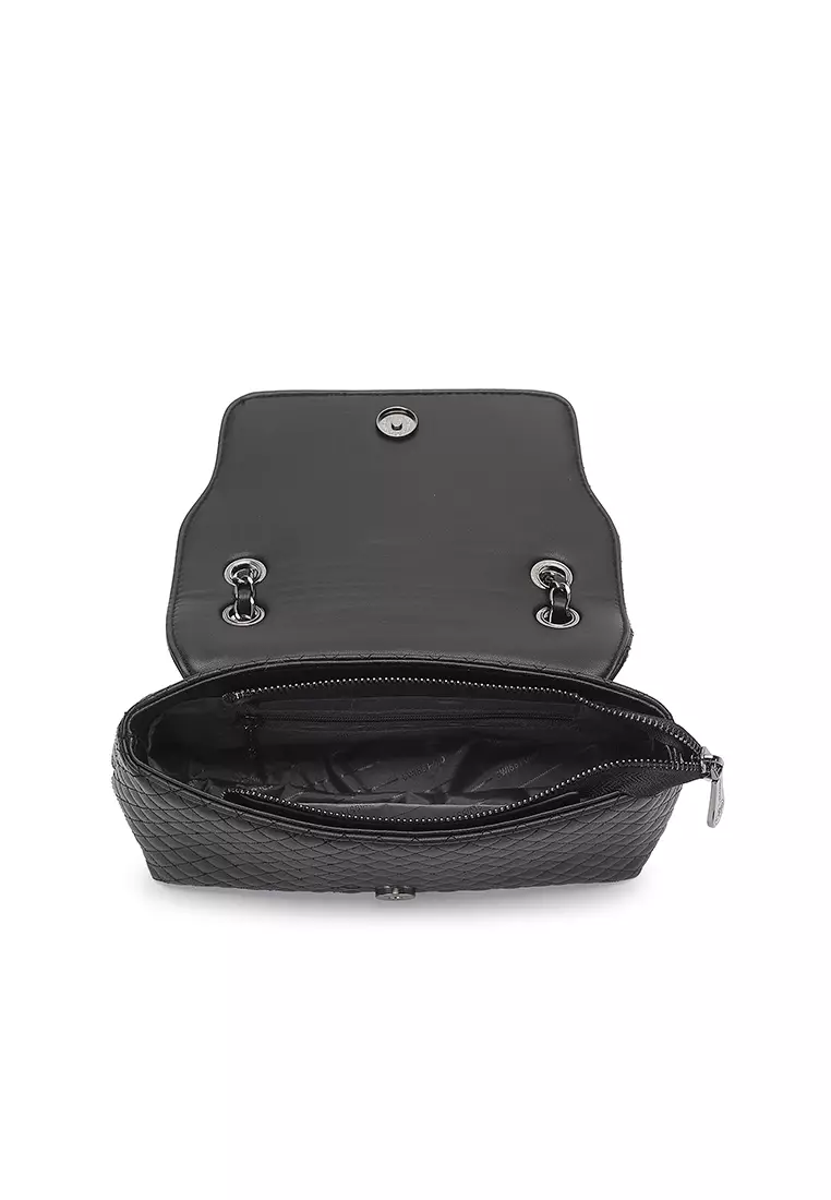 Quilted Sling Bag / Crossbody Bag - Black