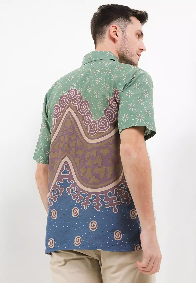 Gulali Kemeja Batik Premium Pria Casual Modern Lengan Pendek