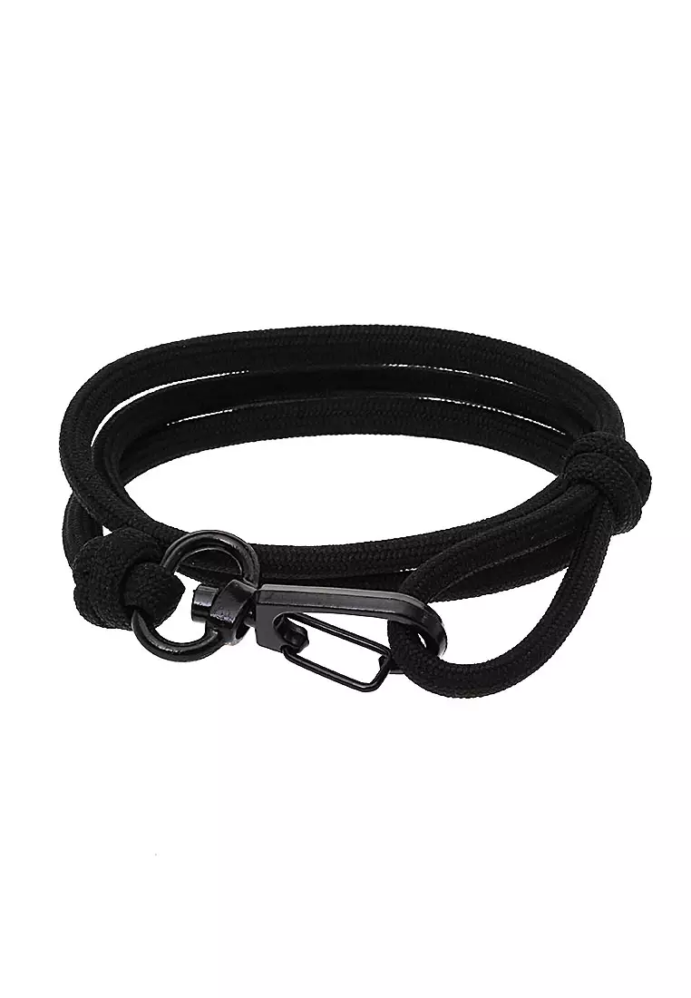 Omrish Bracelet Gelang Pria Jangkar One Set Motif Hook Material Paracord ORIGINAL - Black