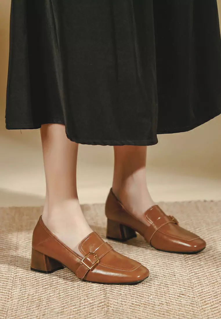 4CM Buckle Leather Loafer TE6988-5