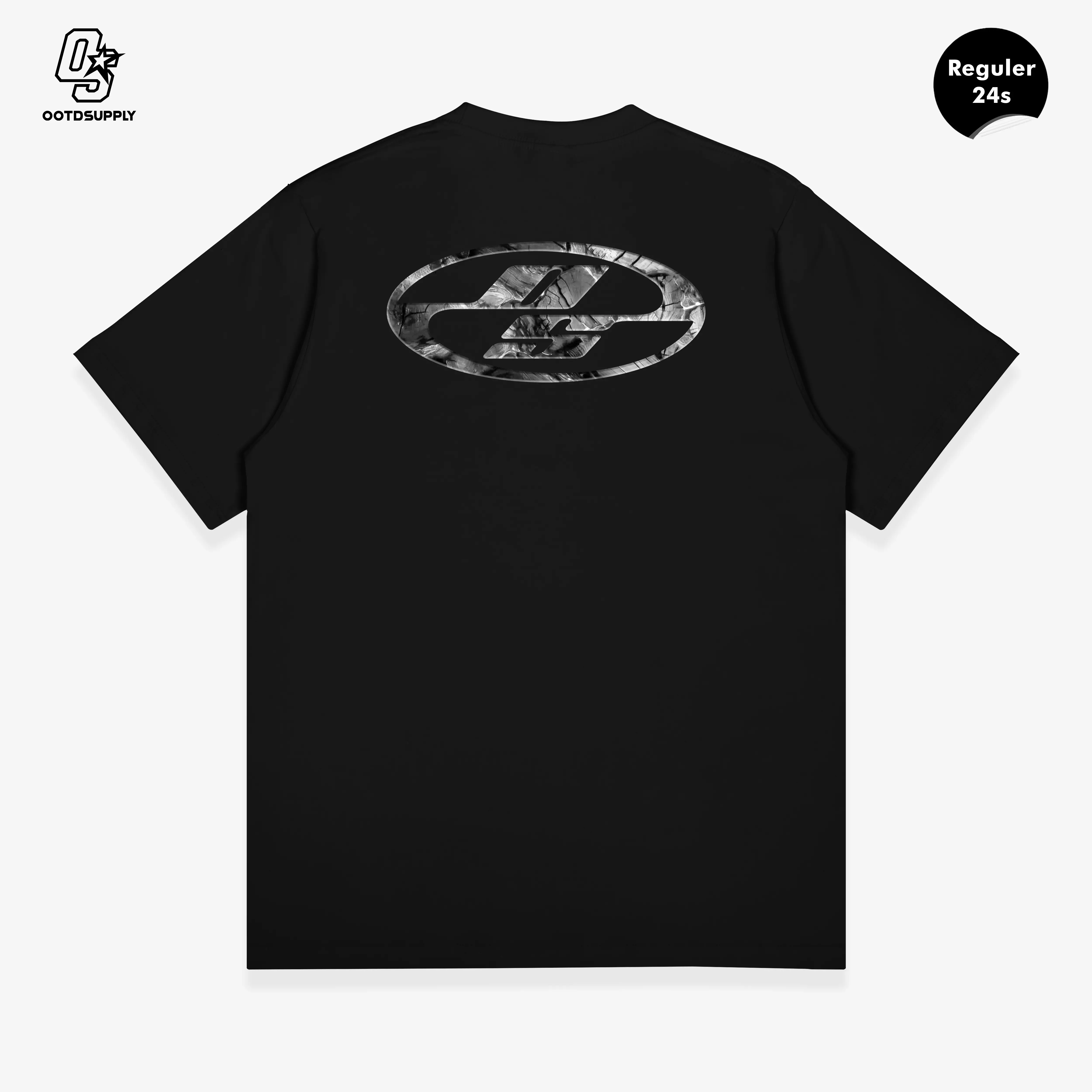 OOTDSUPPLY Reguler Tshirt 24s Larva Black & White | Kaos Pria & Wanita TS115