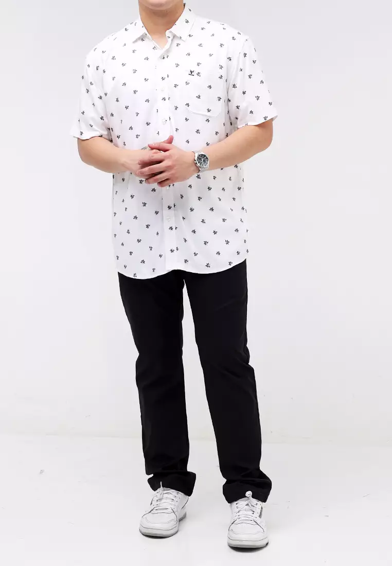 Printed Woven Polo Short Sleeves
