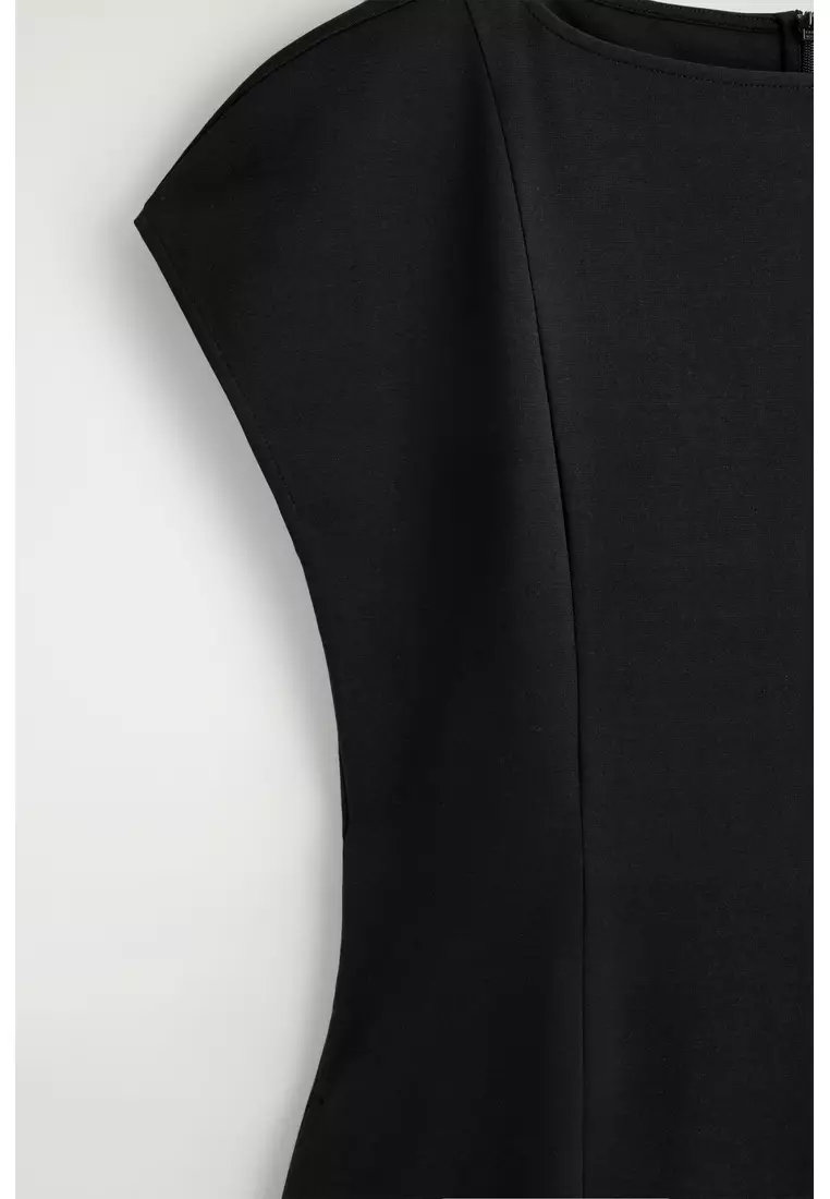 SCULPTURAL JERSEY MIDI DRESS