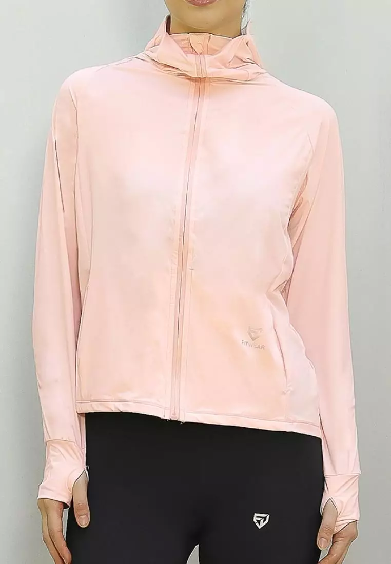 Fitwear - Jaket K-Style Anti UV Olahraga Wanita FLORYN UPF 50++ PJ POCKET - SOFT PINK