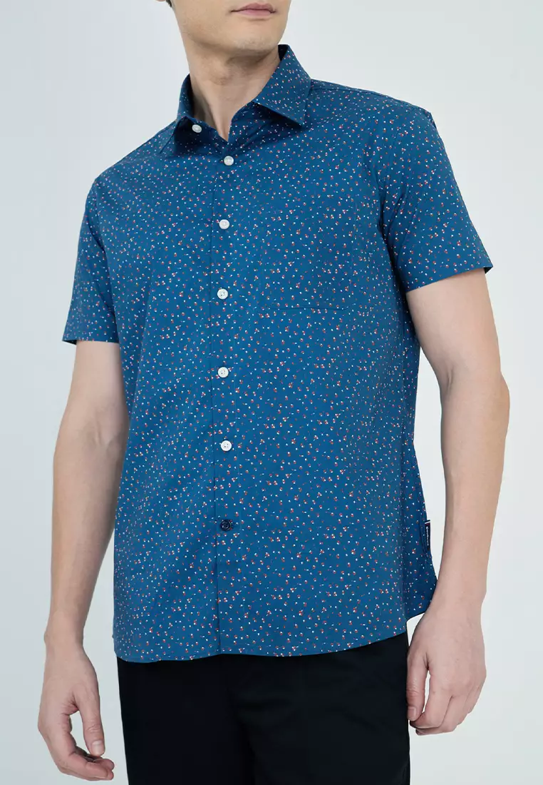 Modern Fit Printed Riviera Casual Short Sleeve Shirt