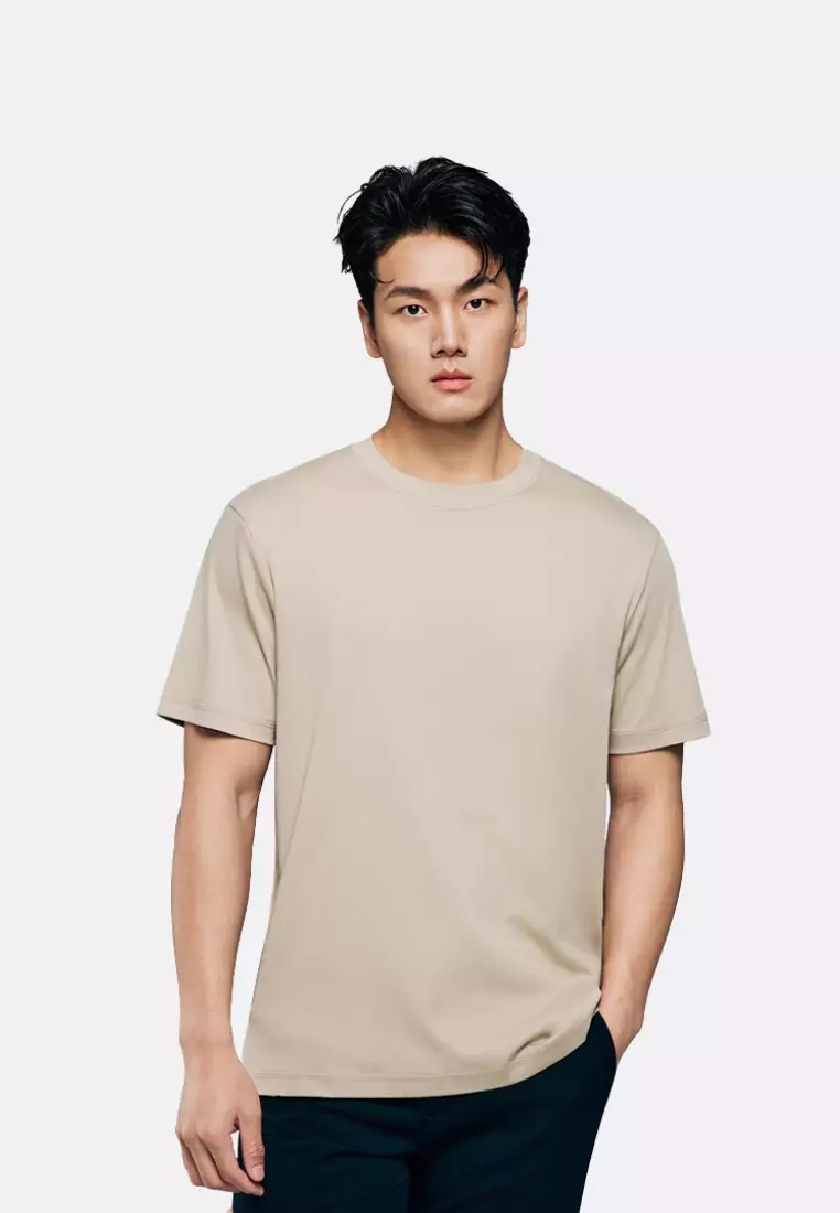 Giordano Men Luxe Touch Regular Fit Mercerized Cotton Short Sleeve T-Shirt