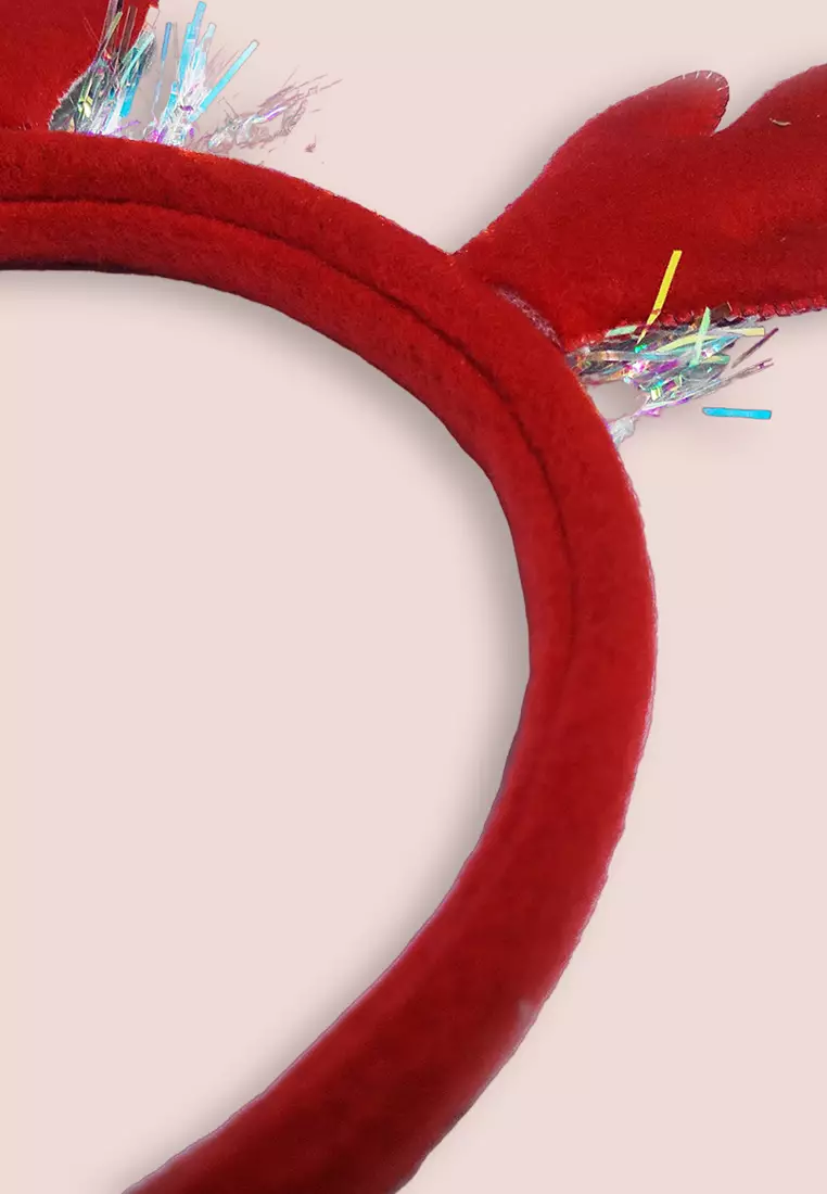 Wakakids Bando Natal Karakter Tanduk Rusa Aksesoris Natalan Bandana Merry Christmas Venjr Hijau