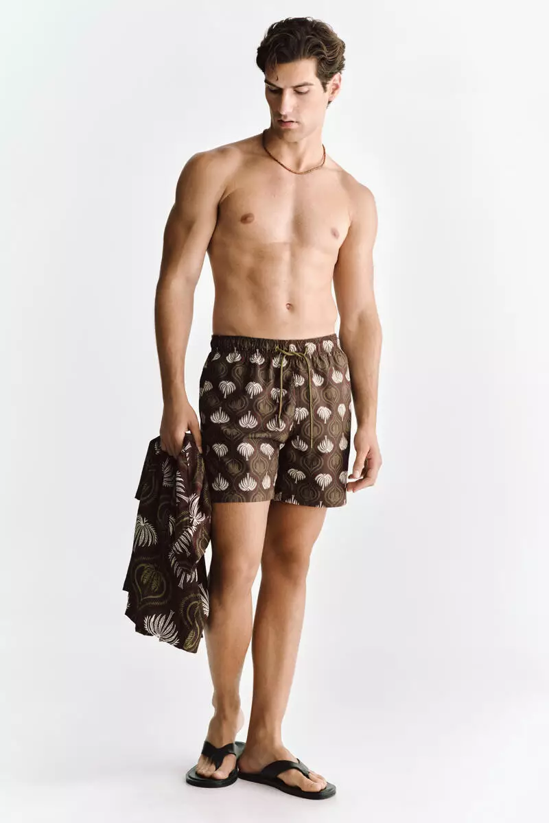 Patterned swim shorts