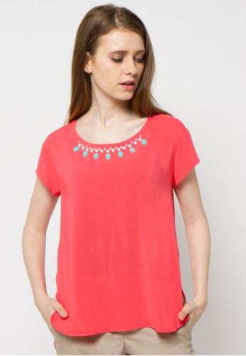 S/S Fab Mixed Studs Blouse