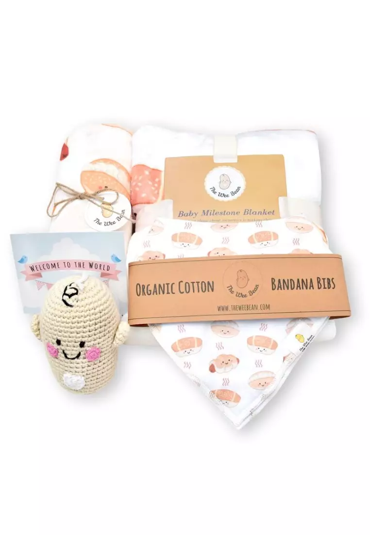 Buy The Wee Bean Organic Baby Blankets Bibs and Doll Gift Set