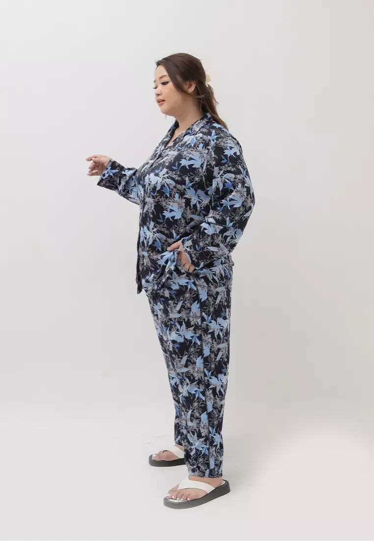 Plus Size Homewear Set Reya Navy