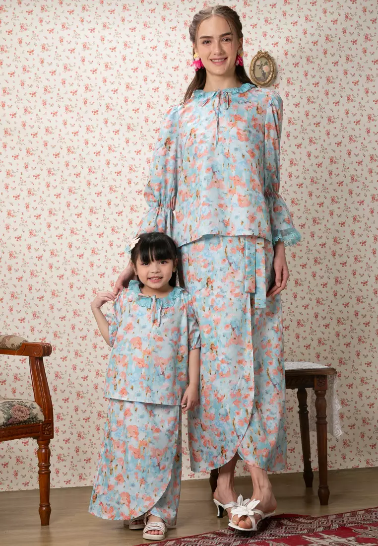 MINAH PUFF SLEEVE TOP WITH SKIRT SET