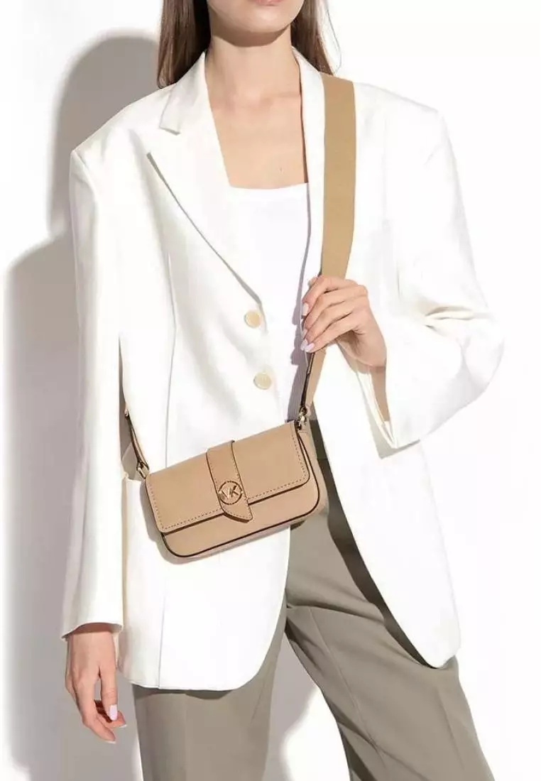 Michael Kors Greenwich Extra-Small Saffiano Leather Sling Crossbody Bag Camel