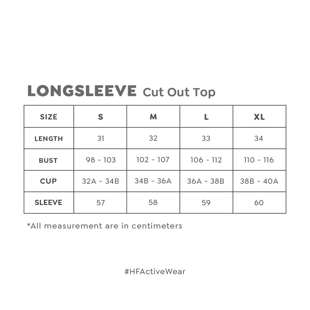 Happyfit Long Sleeve Cut Out Top Black