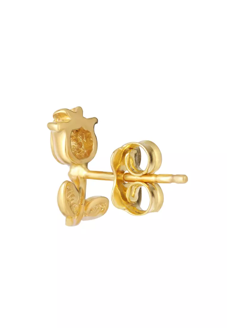 TOMEI Lusso Italia Rose Bud Earrings, Yellow Gold 916