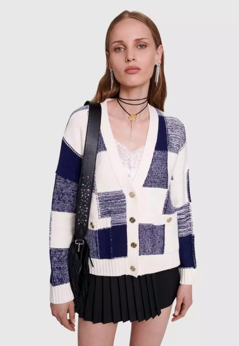 Buy Maje Checked knit cardigan Online ZALORA Malaysia