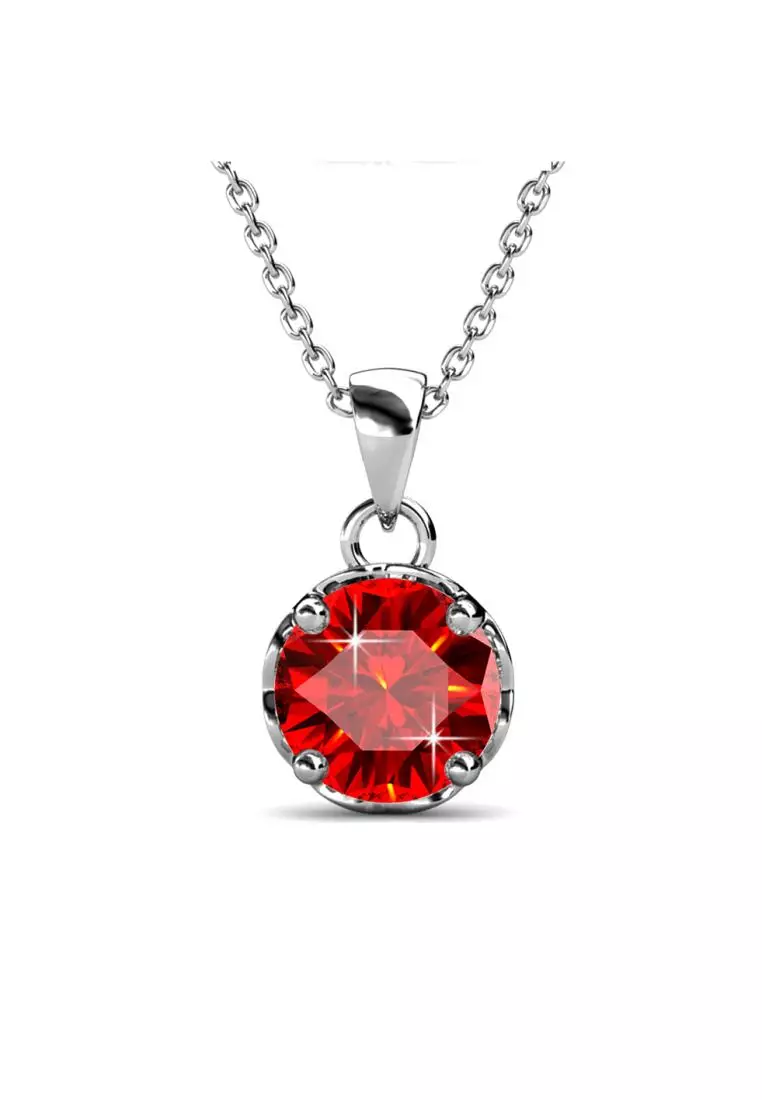 Garnet and clearance silver necklace