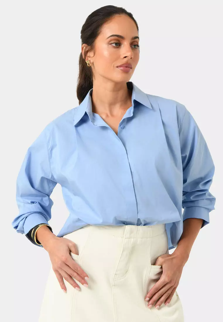 Baire Pleated Crop Shirt
