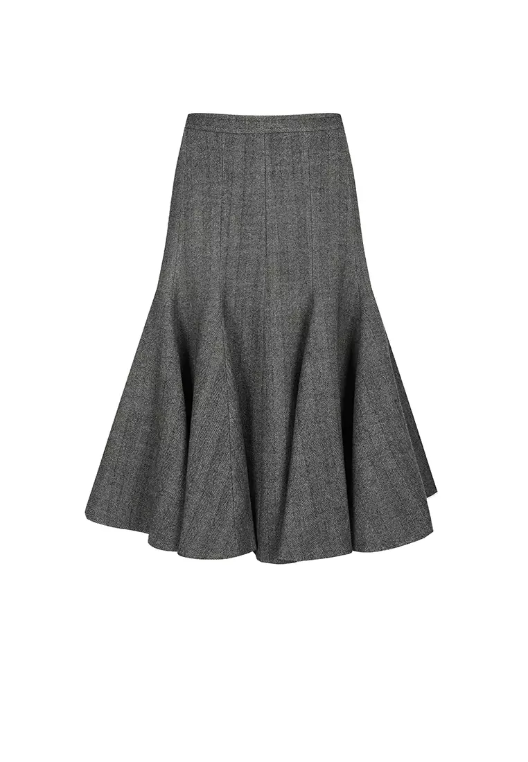 全羊毛S型中長款腰裙