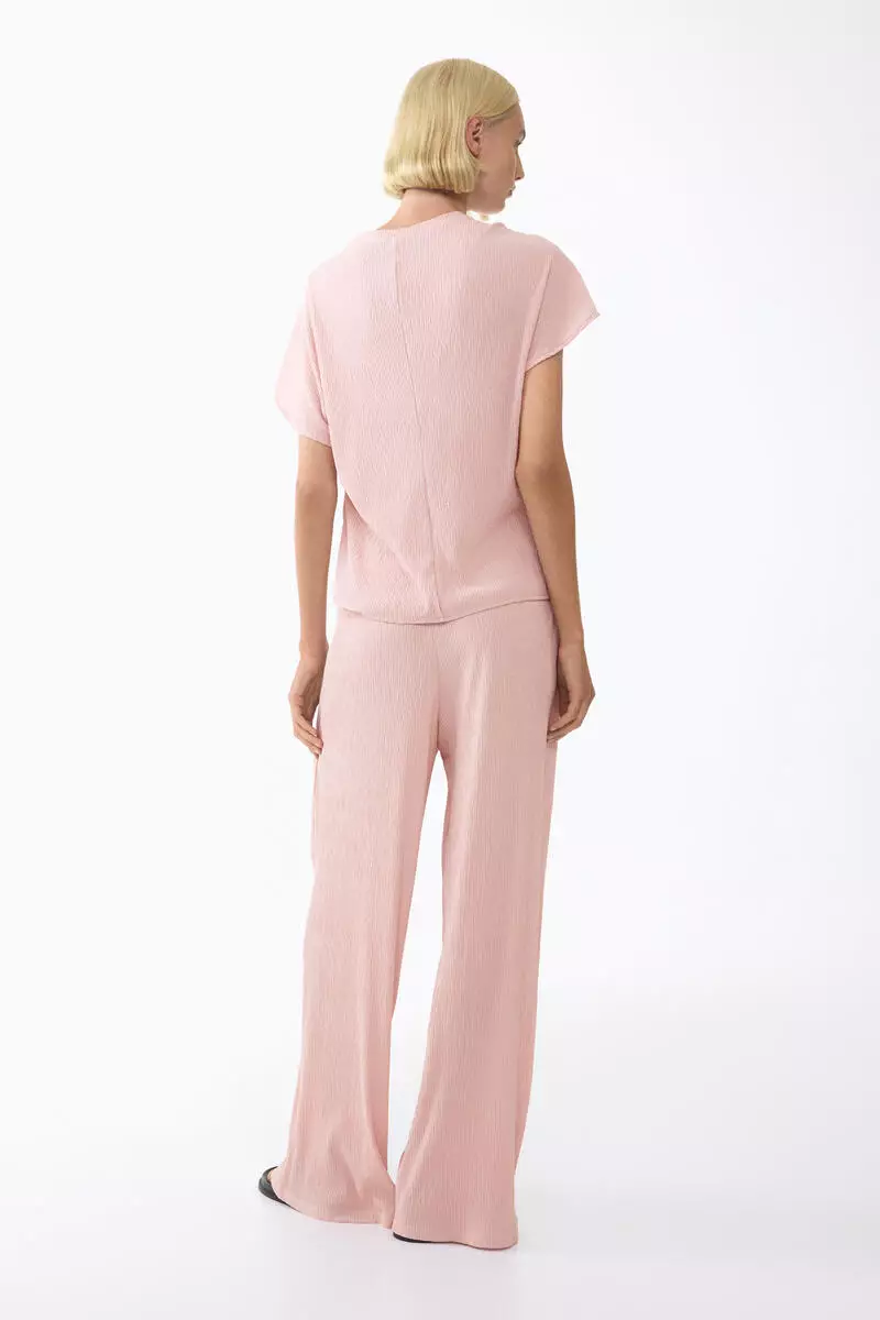 Crinkled drawstring trousers