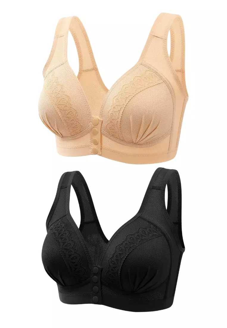 Buy Kiss & Tell 2 Pack Premium Micah Seamless Push Up Lifting Supportive Wireless  Bra in Nude and Black Online