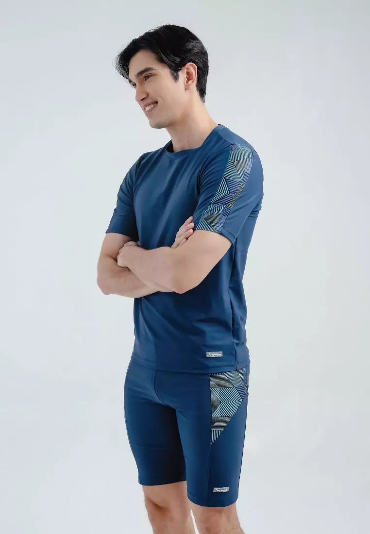 Neowave Morgan Short Sleeve Top, Atasan Baju Renang Pria - Moonlit Ocean