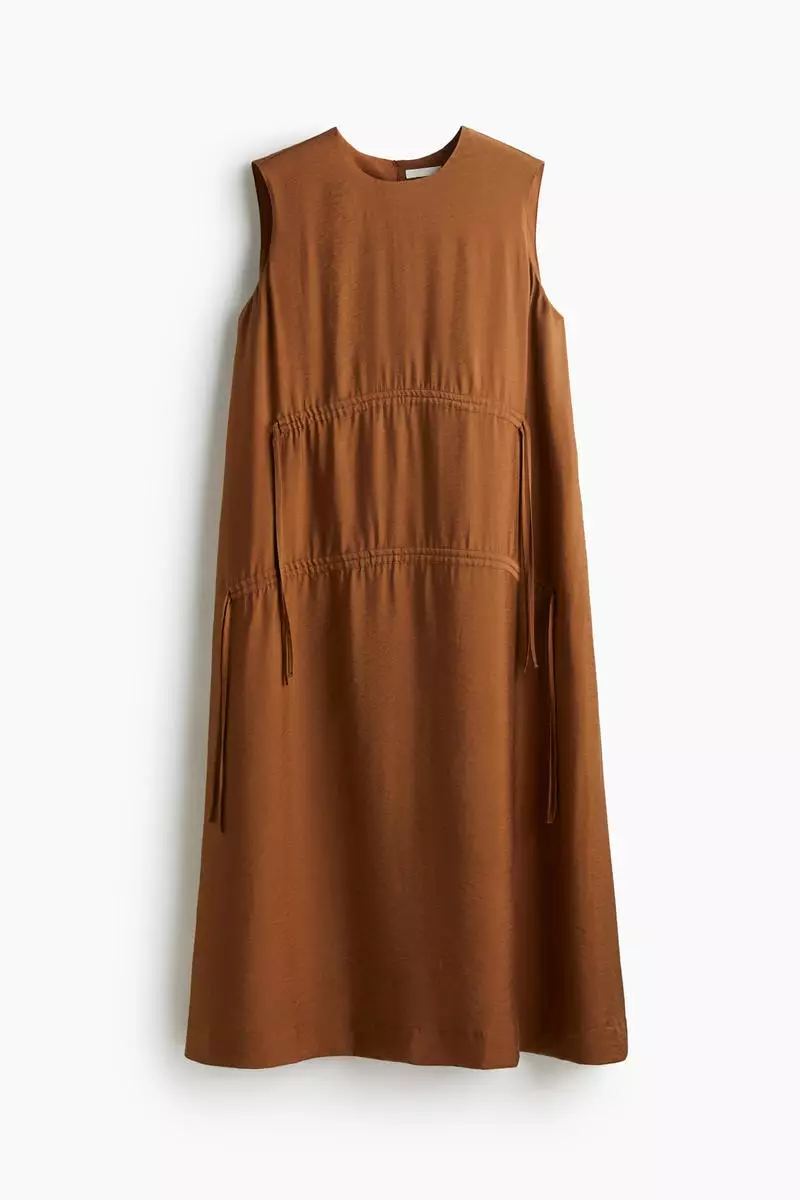 Drawstring-detail dress