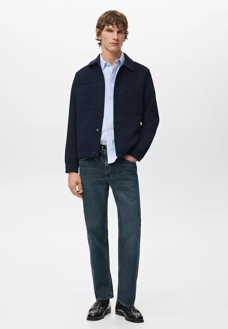 Wool-Blend Jacket with Pockets