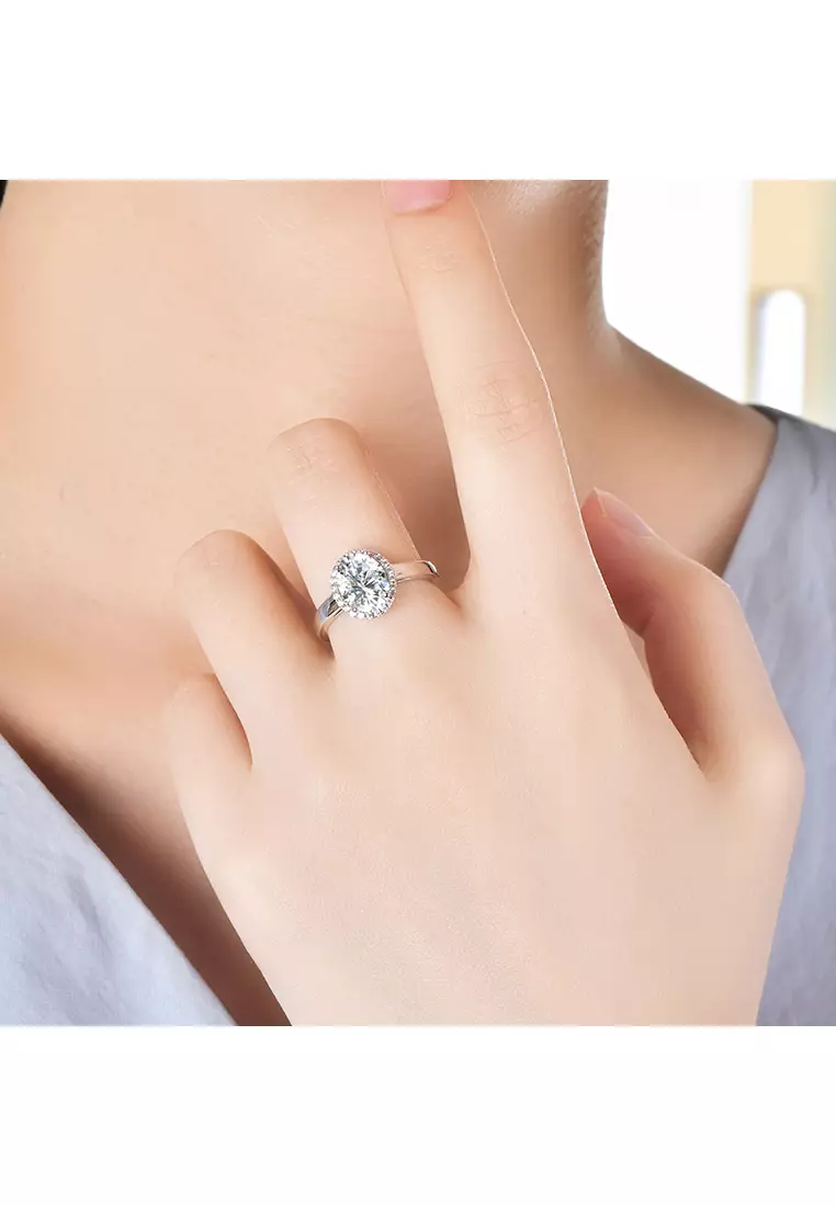 Berlian Moissanite Mon Chantal Ring [GRA CERTIFICATE MOISSANITE DIAMOND] - Cincin Moissanite Diamond 1.5 CT  925 Silver Celesta by Her Jewellery