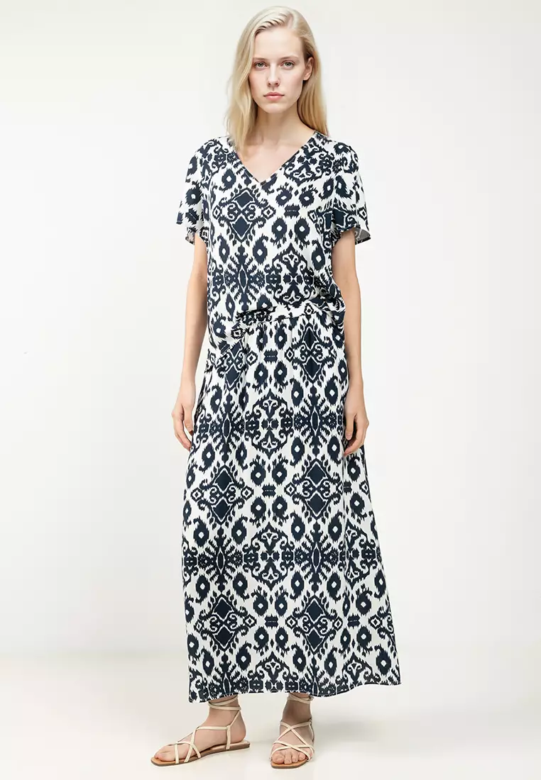 Short Sleeve V-Neck Woven Blouse