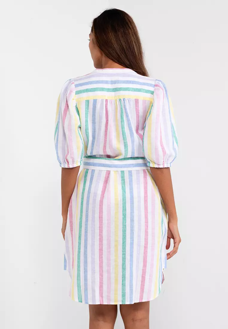 Rainbow striped shirt hotsell dress